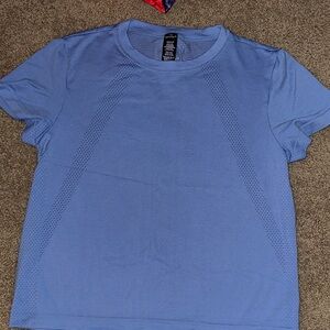 Spider brand Sky Blue Short Sleeve workout top